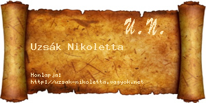 Uzsák Nikoletta névjegykártya